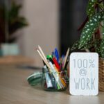 desk, nature, work, workplace, home office, quote, sign, motivation, commitment, decoration, plant, office, project